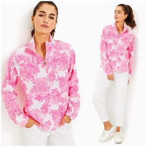 NWT Lilly Pulitzer Upf 50+ Luxletic Tulia Performance Jacket Resort White Toile